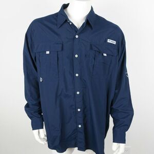 Columbia PFG‎ Men's Fishing Vented Shirt Size XL Blue